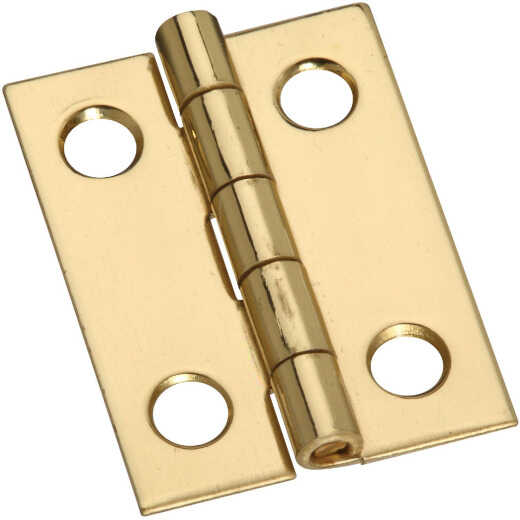 National 3/4 In. x 1 In. Narrow Brass Decorative Hinge (4-Pack)